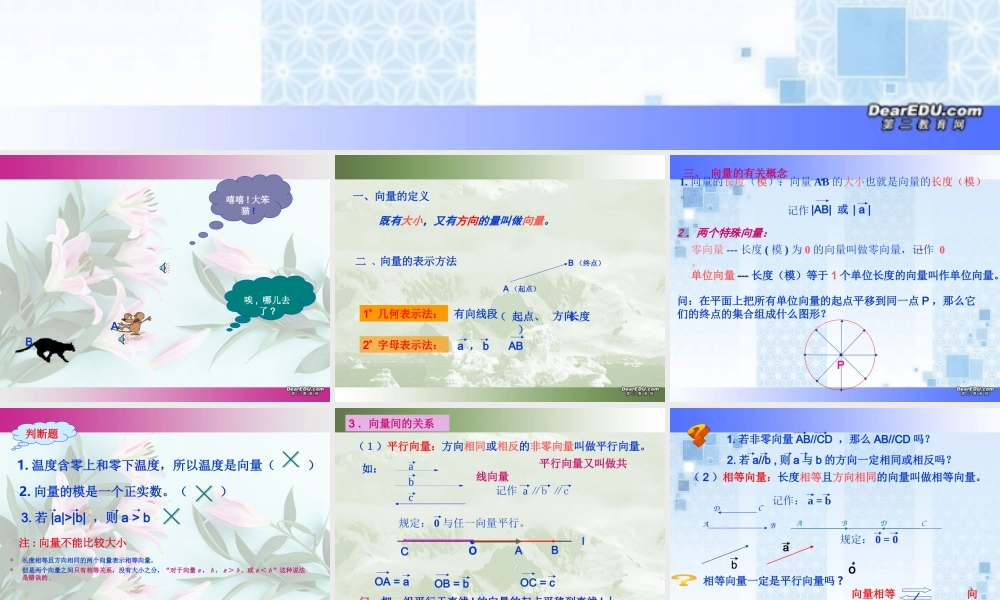 广东省高一数学第二章 向量的基本概念 必修4 课件