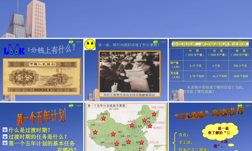 八年级历史下册 第4课(社会主义制度的确立)课件 北师大版 课件