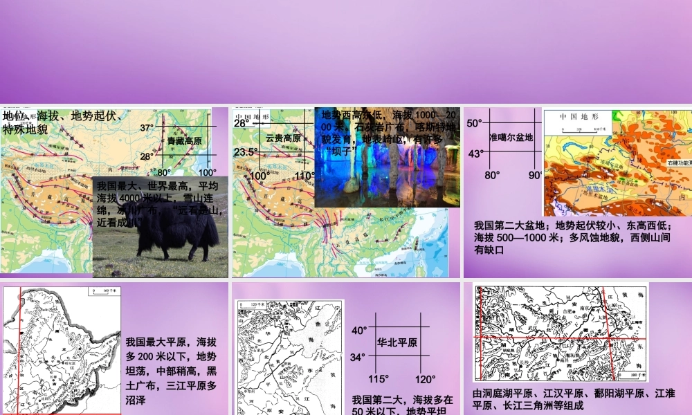 中学八年级地理上册(2.1 地形和地势)课件2 新人教版 课件