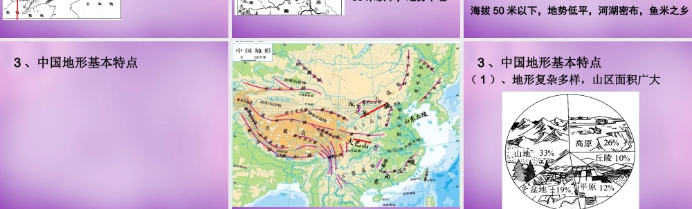 中学八年级地理上册(2.1 地形和地势)课件2 新人教版 课件