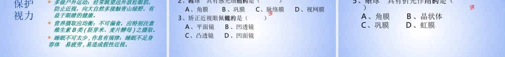 中学七年级生物下册课件：(人体对外界环境的感知) 鲁科版 课件