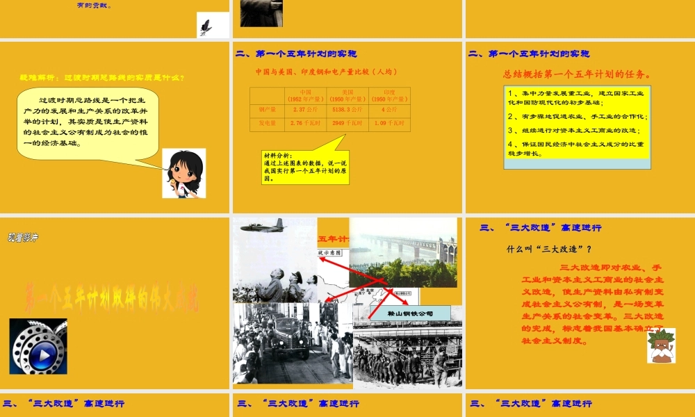 八年级历史下册 第4课(社会主义制度的确立)课件(二) 北师大版 课件