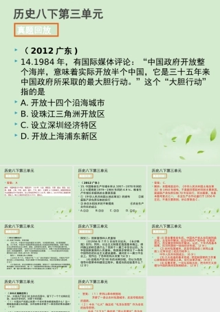 全国各地中考历史试题分册分单元精选汇编 八下 第三单元课件