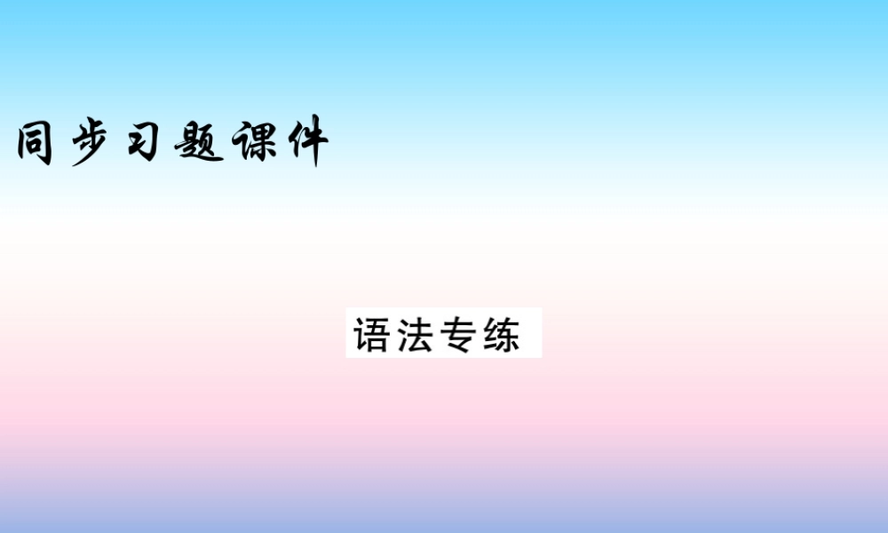 九年级英语上册 Unit 4 Stories and poems语法专练习题课件 (新版)冀教版 课件