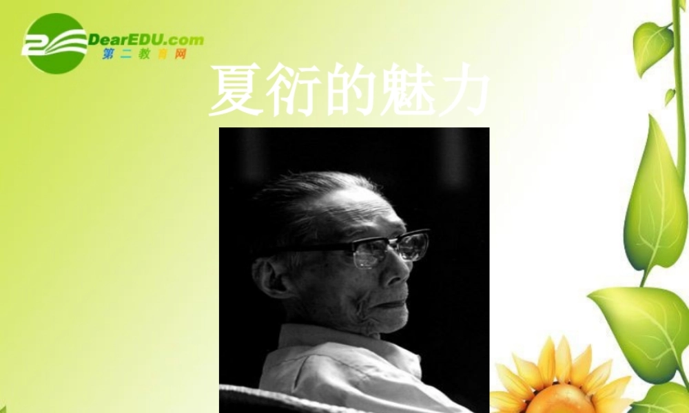 九年级语文下册第五单元26(夏衍的魅力)课件上海五四制版 课件