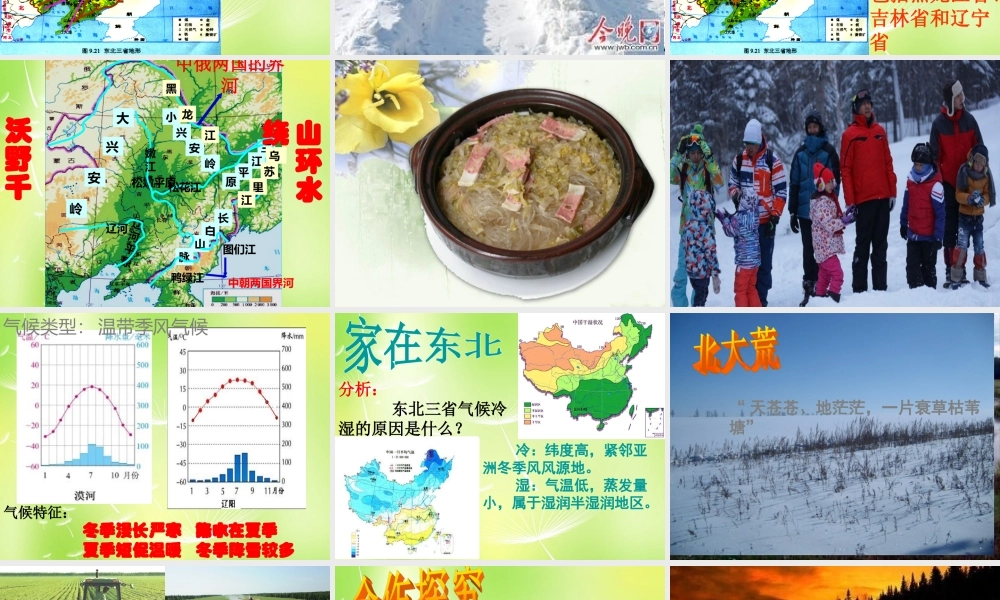 八年级地理下册 6.2 白山黑水 —东北三省课件2 (新版)新人教版 课件