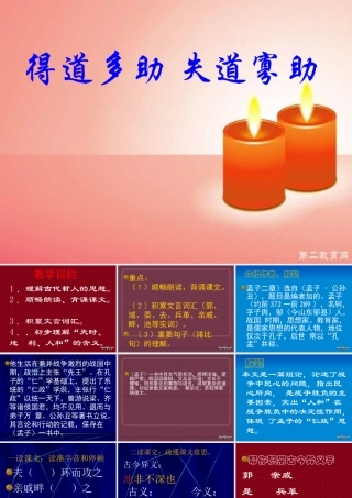 人教版初三语文得道多助 失道寡助 课件