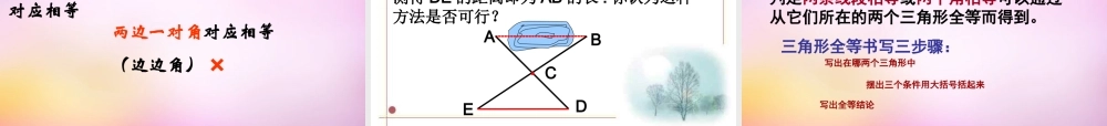 八年级数学上册 1.2 怎样判定三角形全等课件1 (新版)青岛版 课件