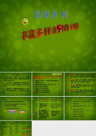 中学七年级政治上册(6.1 丰富多样的情绪)课件 新人教版 课件