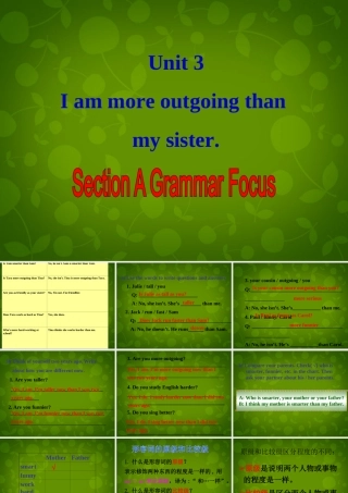 八年级英语上册 Unit 3 I am more outgoing than my sister Section A 2课件 (新版)人教新目标版 课件