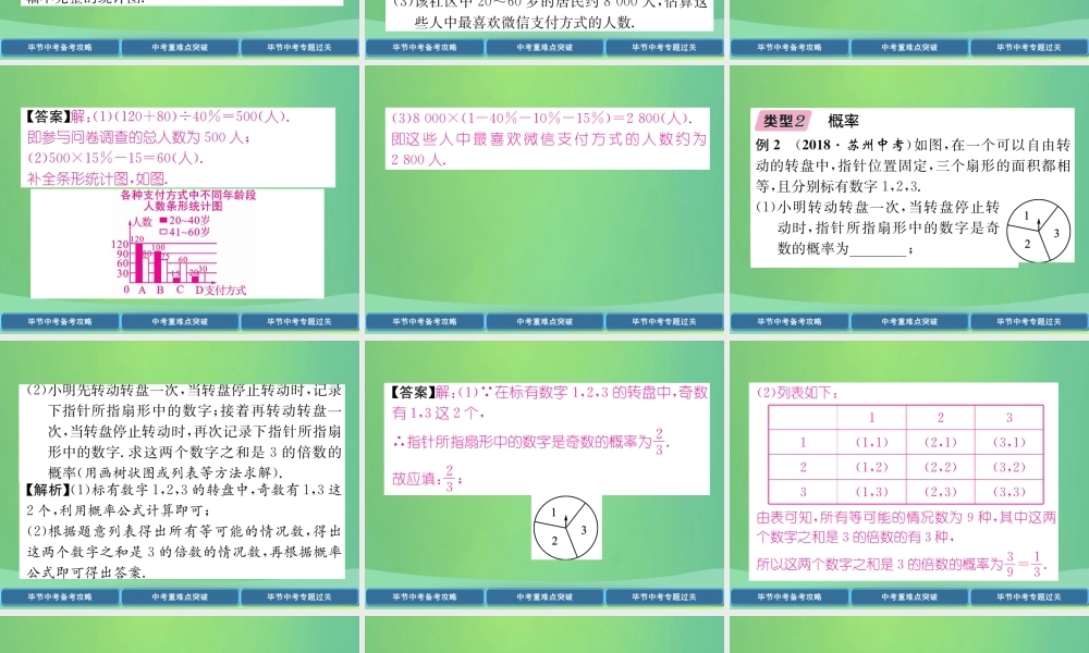 中考数学复习 专题4 统计与概率(精讲)课件