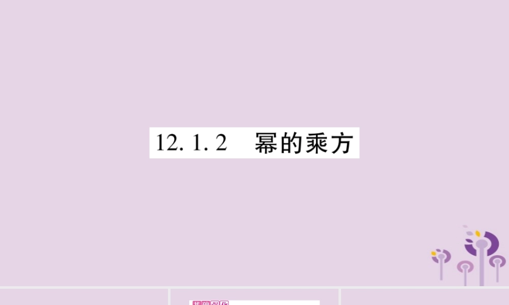 八年级数学上册 第12章 整式的乘除 12.1 幂的运算 12.1.2 幂的乘方作业课件 (新版)华东师大版 课件