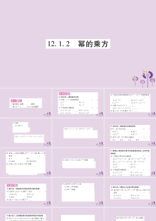 八年级数学上册 第12章 整式的乘除 12.1 幂的运算 12.1.2 幂的乘方作业课件 (新版)华东师大版 课件