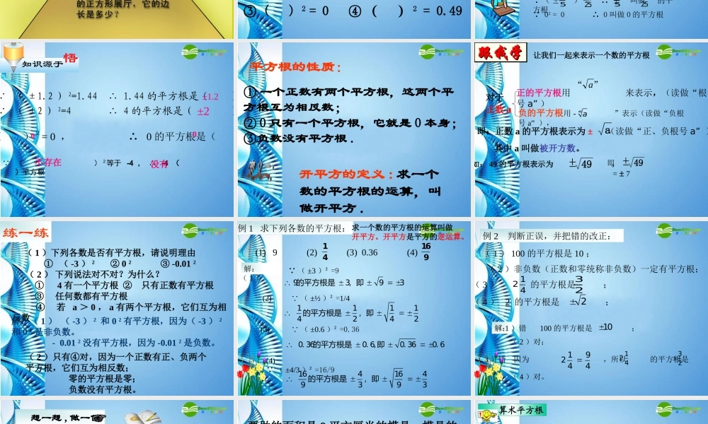 七年级数学下册(平方根)课件 沪科版 课件