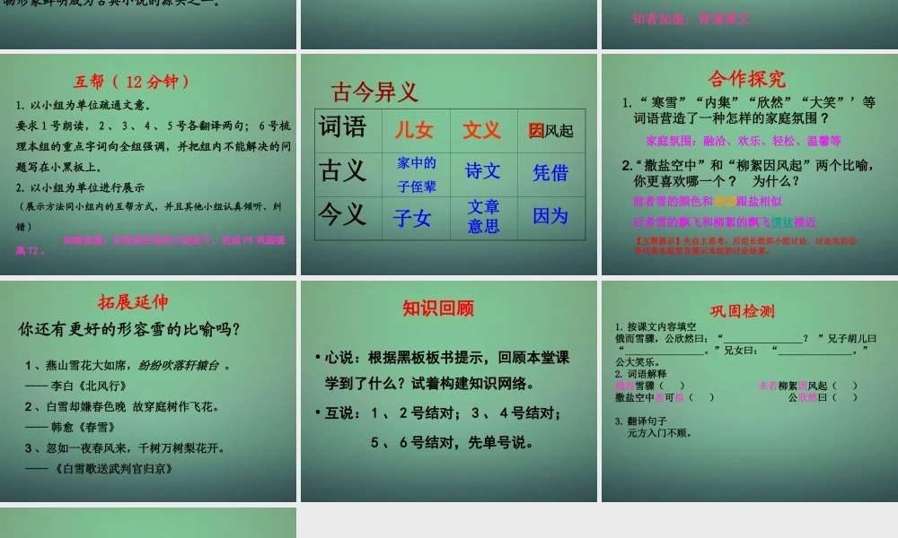 七年级语文上册 5咏雪课件 (新版)新人教版 课件