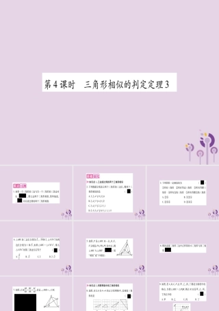 九年级数学上册 第22章 相似形 222 相似三角形的判定 第4课时 三角形相似的判定定理3作业课件 (新版)沪科版 课件