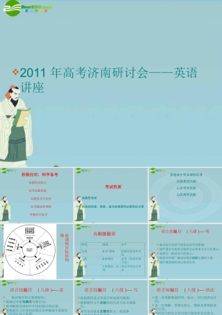 山东省济南高考英语研讨会——英语讲座(共128张PPT)课件 新人教版 课件