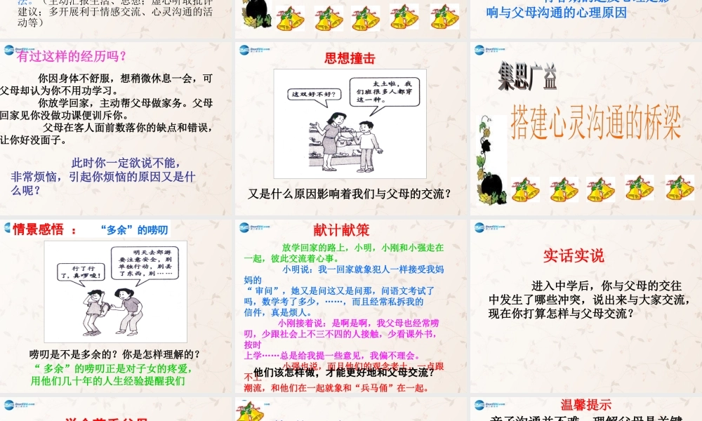 八年级政治上册 第1课 学会与父母沟通课件 鲁教版 课件