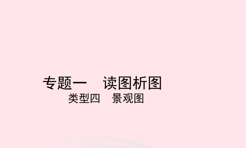 中考地理总复习 第二部分 综合专题强化 专题一 读图析图 类型四 景观图课件