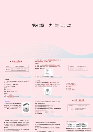 初中物理全程复习方略 第七章 力与运动课件 沪科版 课件