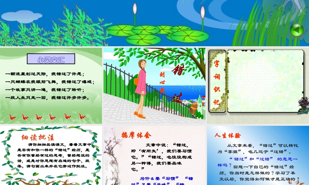 八年级语文下册(错过)课件 苏教版 课件