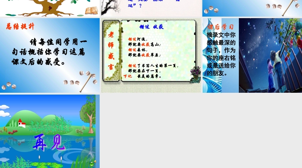 八年级语文下册(错过)课件 苏教版 课件