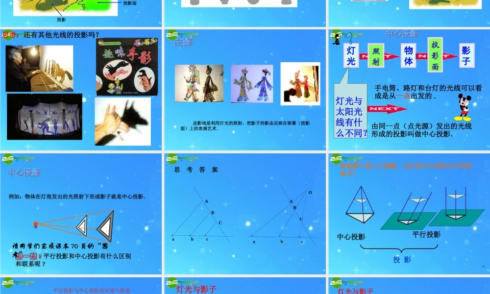 九年级数学下册 投影(第1课时)课件 沪科版 课件