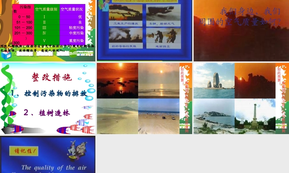 七年级生物下册：第四单元第三章第三节空气质量与健康2课件 人教版 课件
