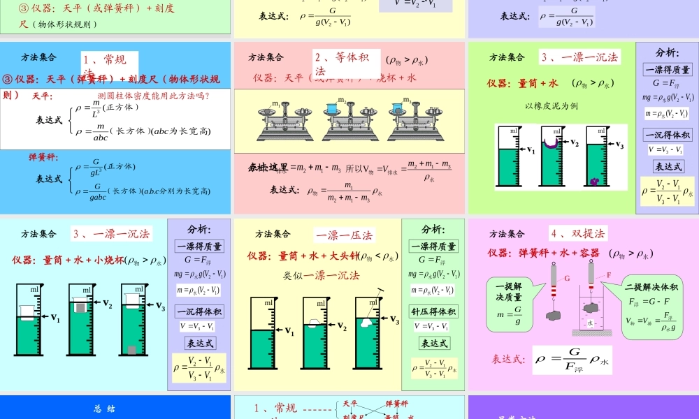 初中物理总复习力学专题 多种方法测密度课件