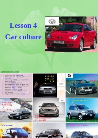 北师大模块3高一英语Unit9 lesson4 Car culture课件