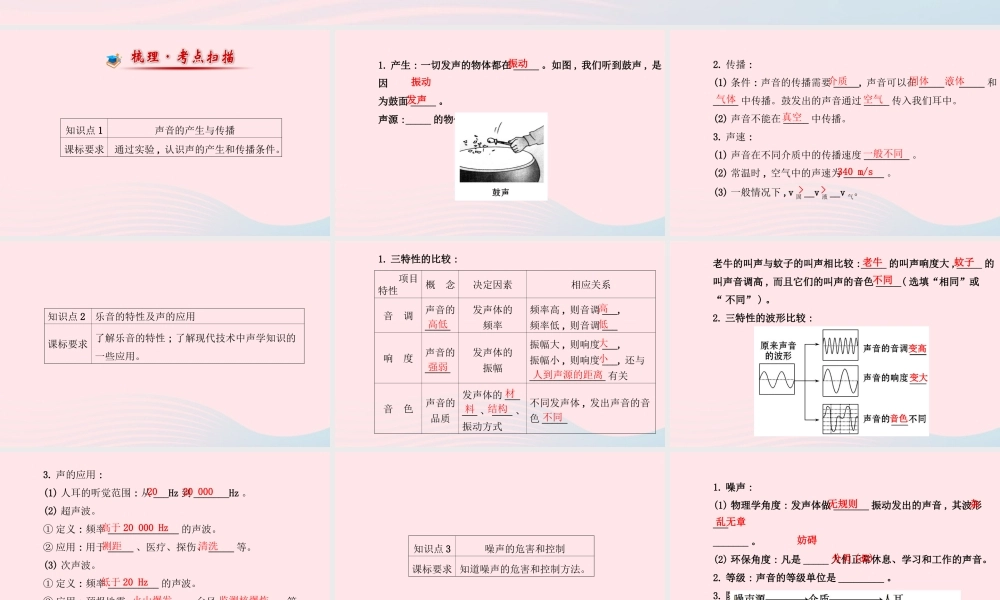 八年级物理上册 第四章 声现象课件 (新版)北师大版 课件