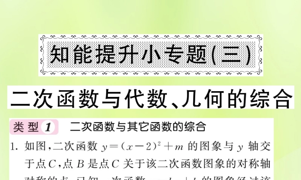 九年级数学下册 第1章 二次函数 知能提升小专题(三)二次函数与代数、几何的综合习题课件 (新版)湘教版 课件