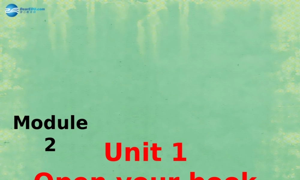 七年级英语上册 Starter Module 2 Unit 1 Open your book课件 (新版)外研版 课件