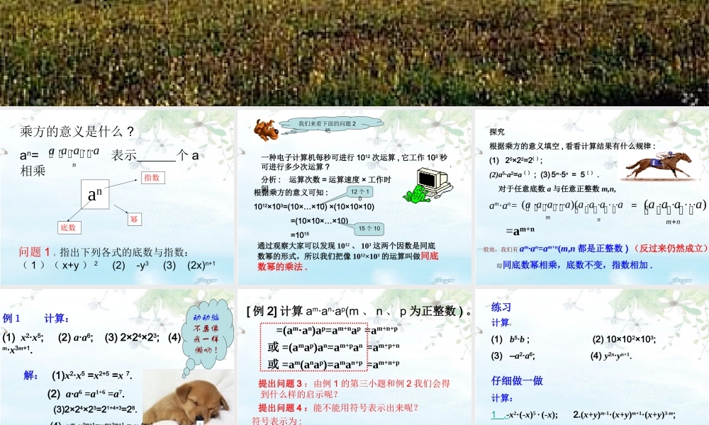 八年级数学 同底数幂的乘法 课件