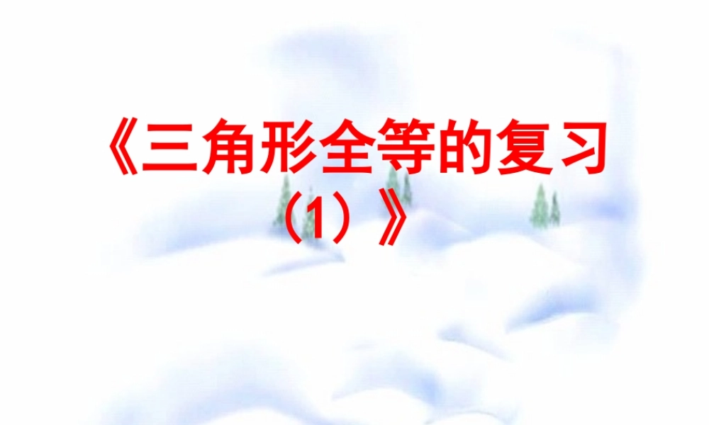 全等三角形复习(1) 七年级第十一章 图形的全等全套课件 苏科版