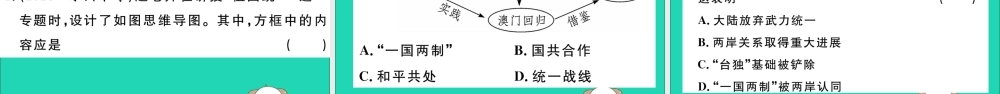 八年级历史下册 第四单元 民族团结与祖国统一小结习题课件 新人教版 课件