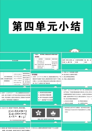 八年级历史下册 第四单元 民族团结与祖国统一小结习题课件 新人教版 课件