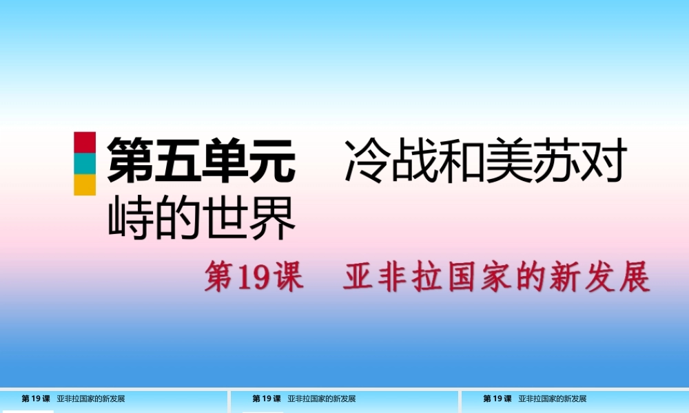九年级历史下册 第五单元 冷战和美苏对峙的世界 第19课 亚非拉国家的新发展课件 新人教版 课件
