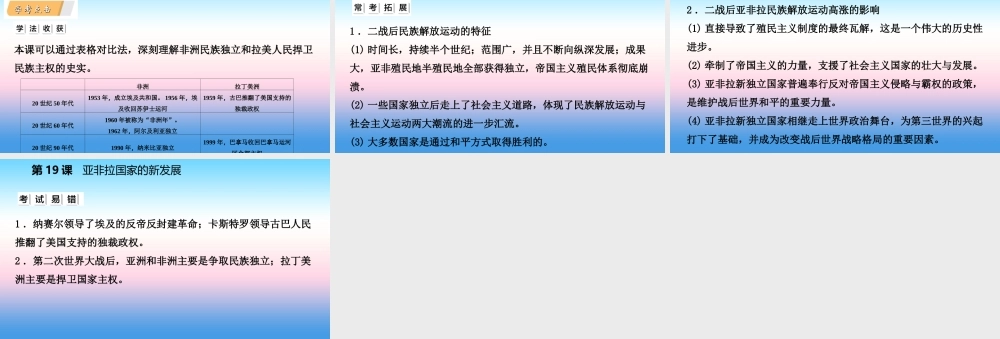 九年级历史下册 第五单元 冷战和美苏对峙的世界 第19课 亚非拉国家的新发展课件 新人教版 课件