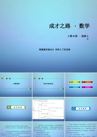数学 第一章 计数原理章末归纳总结课件 新人教B版选修2 3 课件