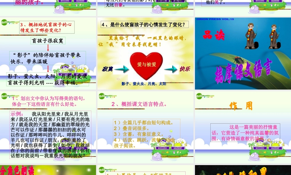 七年级语文上册 (盲孩子和他的影子)教学课件 人教新课标版 课件