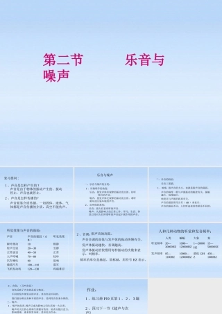 八年级物理上册 第四章声现象 乐音与噪声课件 北师大版 课件