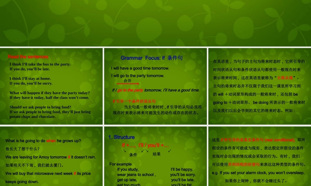 八年级英语上册 Unit 10 If you go to the party, you llhave a good time Section A 2课件 (新版)人教新目标版 课件