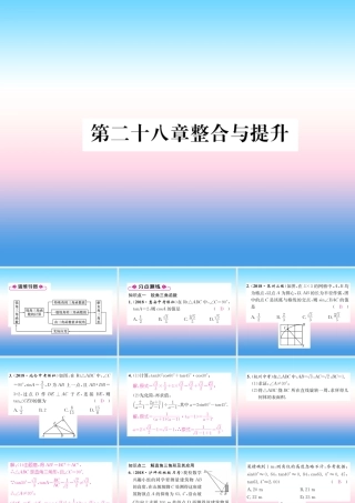 九年级数学下册 第28章 锐角三角函数整合提升作业课件 (新版)新人教版 课件