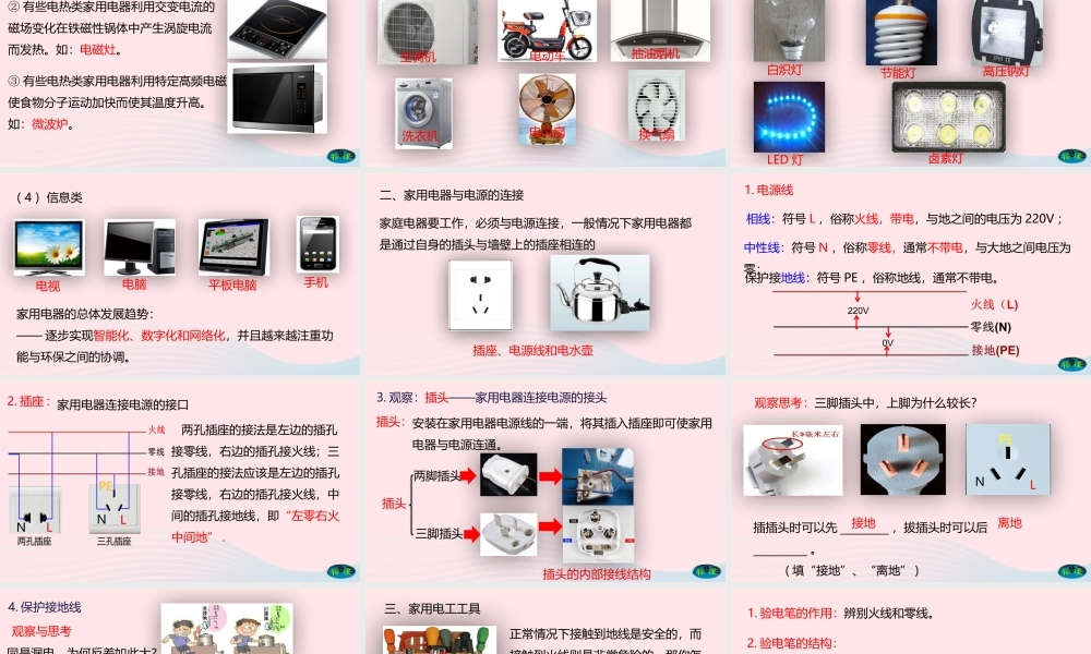 九年级物理下册 91 家用电器课件 (新版)教科版 课件