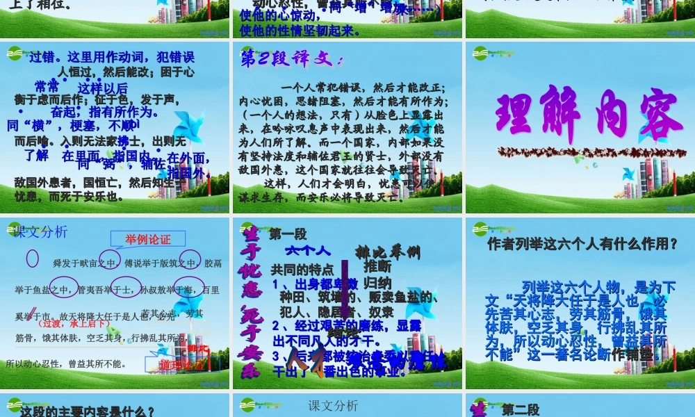 九年级语文下册(生于忧患，死于安乐)优秀课件(42页) 人教新课标版 课件