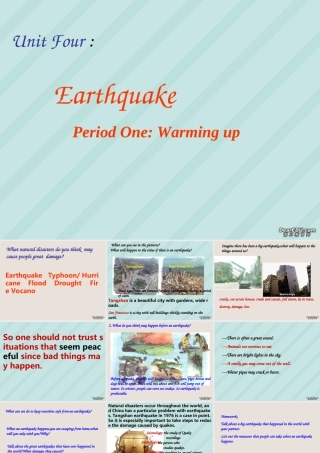 新课标实验英语高一Unit4 Earthquakes Period 课件