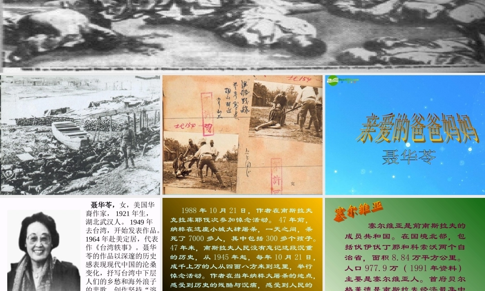 八年级语文上册 (亲爱的爸爸妈妈)教学课件 人教新课标版 课件