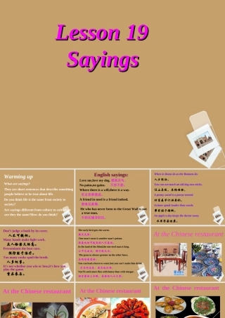 九年级英语 Lesson19 Saying课件 冀教版 课件