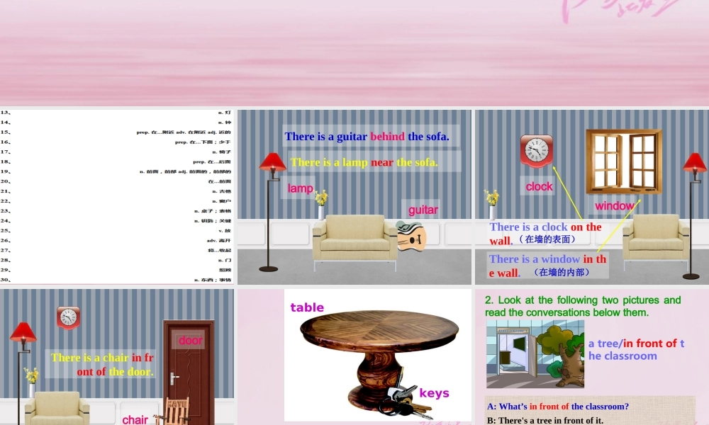 七年级英语下册 Unit 6 Our local area Topic 1 Is there a computer in your study Section B同步课件 (新版)仁爱版 课件